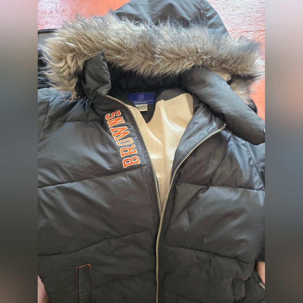 Reebok NFL Browns Puffer with faux Fur